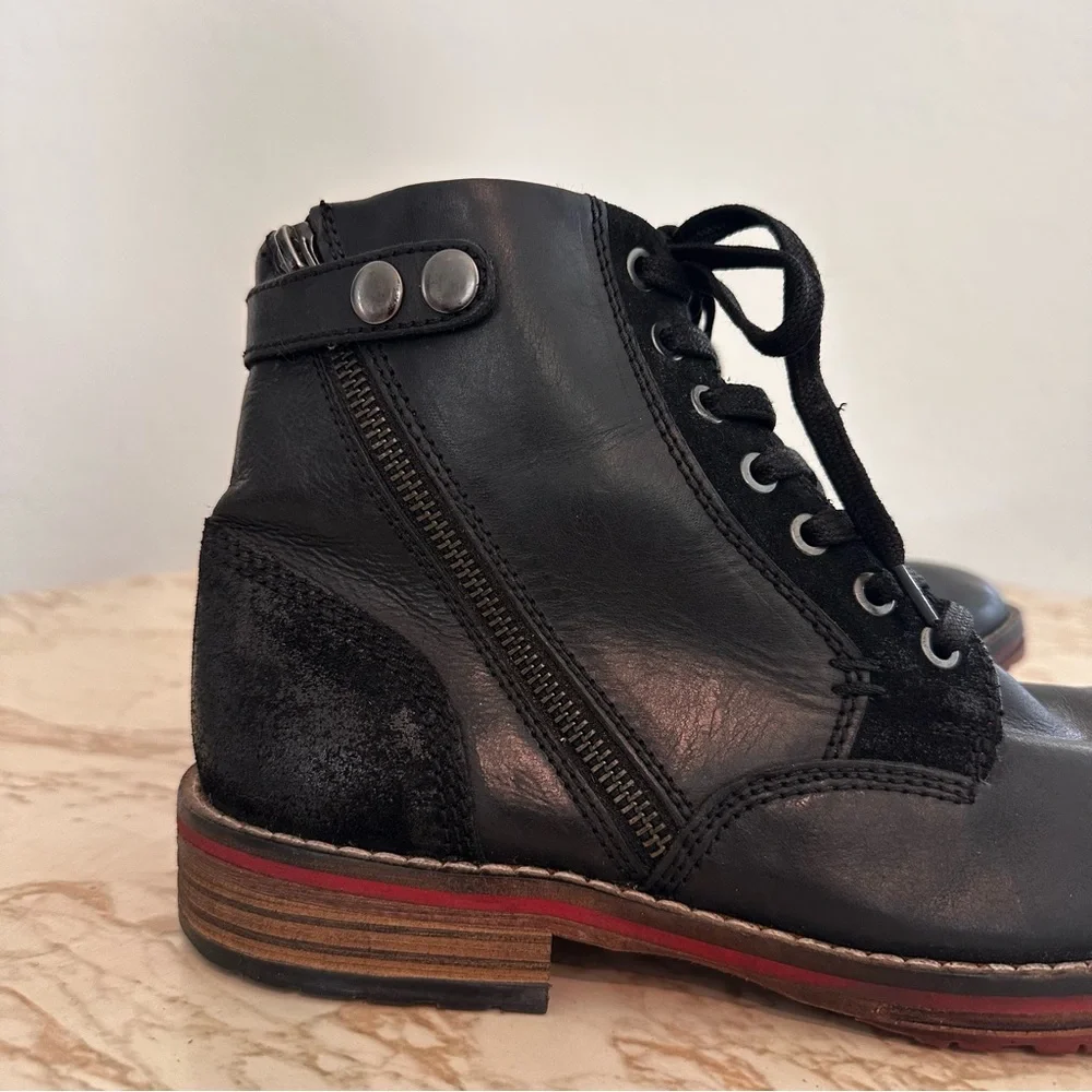 TESTOSTERONE’Ball of Fire’ Black Leather Upper Men's Ankle Boots size 41